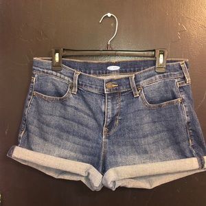 regular rise dark wash old navy shorts